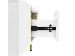 Mesa De Centro| Mesa de centro moderna e elegante, laqueada em , com 2 gavetas, ideal para uma sala de estar contemporânea. Branco