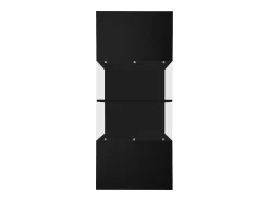 Mesa De Centro* Mesa de centro moderna preta com iluminação LED, duas portas de armário e amplo espaço de armazenamento. Preto