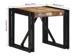 Mesa De Centro|vidaxl Mesa de centro 40x40x35 cm madeira maciça recuperada Multicor