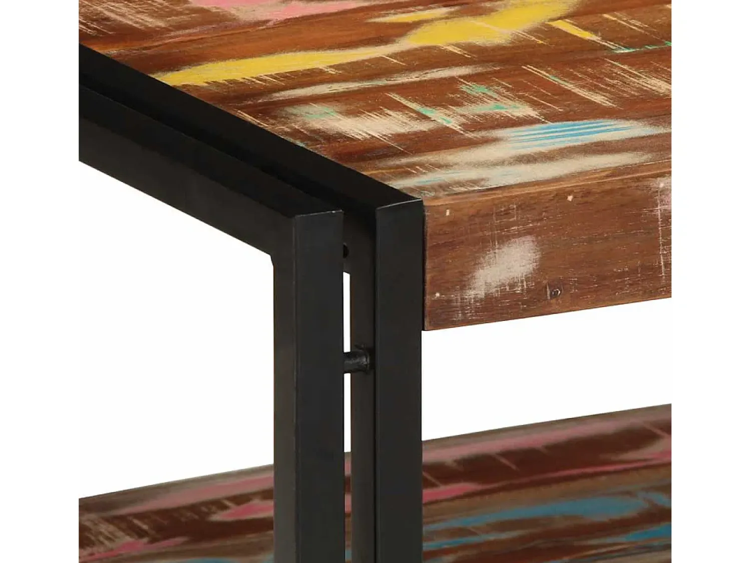 Clearance vidaxl Mesa de centro 90x50x38 cm madeira maciça recuperada Multicor