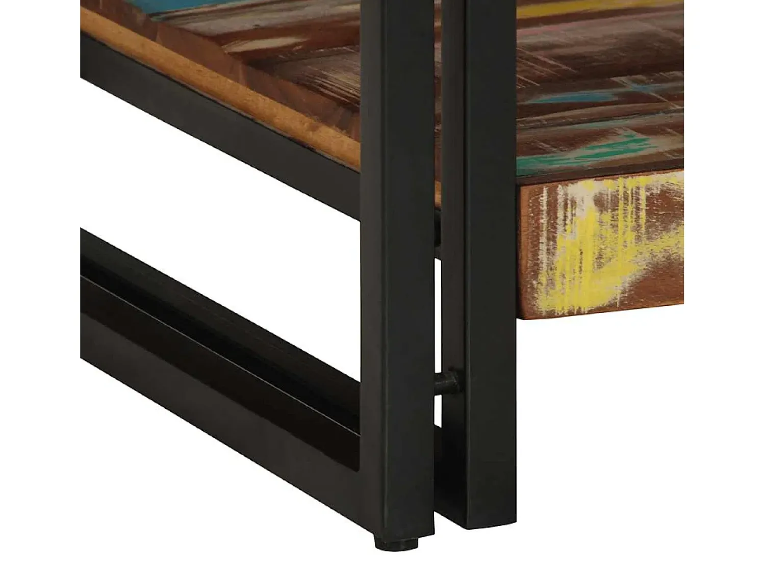 Clearance vidaxl Mesa de centro 90x50x38 cm madeira maciça recuperada Multicor