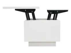 Mesa De Centro|Hauss Spole Mesa de centro multifuncional elevável com armazenamento oculto, puro, estrutura de MDF Branco