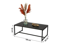 Mesa De Centro*Meublorama Mesa de centro na cor preta, estilo clássico, dimensões 100x50x36cm. Castanho