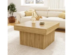 Mesa De Centro*Hauss Spole Mesa de centro natural, aglomerado e MDF, 79x79x46cm Natural claro