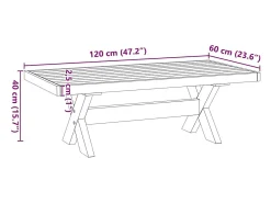 Mesa De Centro|vidaxl Mesa de centro NOAIN pernas em forma de X 120x60x40 cm Natural claro