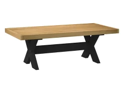 Mesa De Centro|vidaxl Mesa de centro NOAIN pernas em forma de X 120x60x40 cm Natural claro