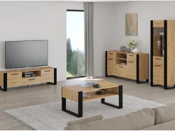 Mesa De Centro|Furnlux Mesa de centro Nouka madeira e preto 48cm Preto / Creme
