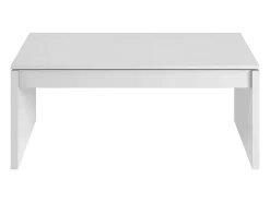 Mesa De Centro|Dmora Mesa de centro Ontario, Mesa de centro com tampo elevatório, Mesa baixa da sala, 102x50h43/54 cm, brilhante Branco