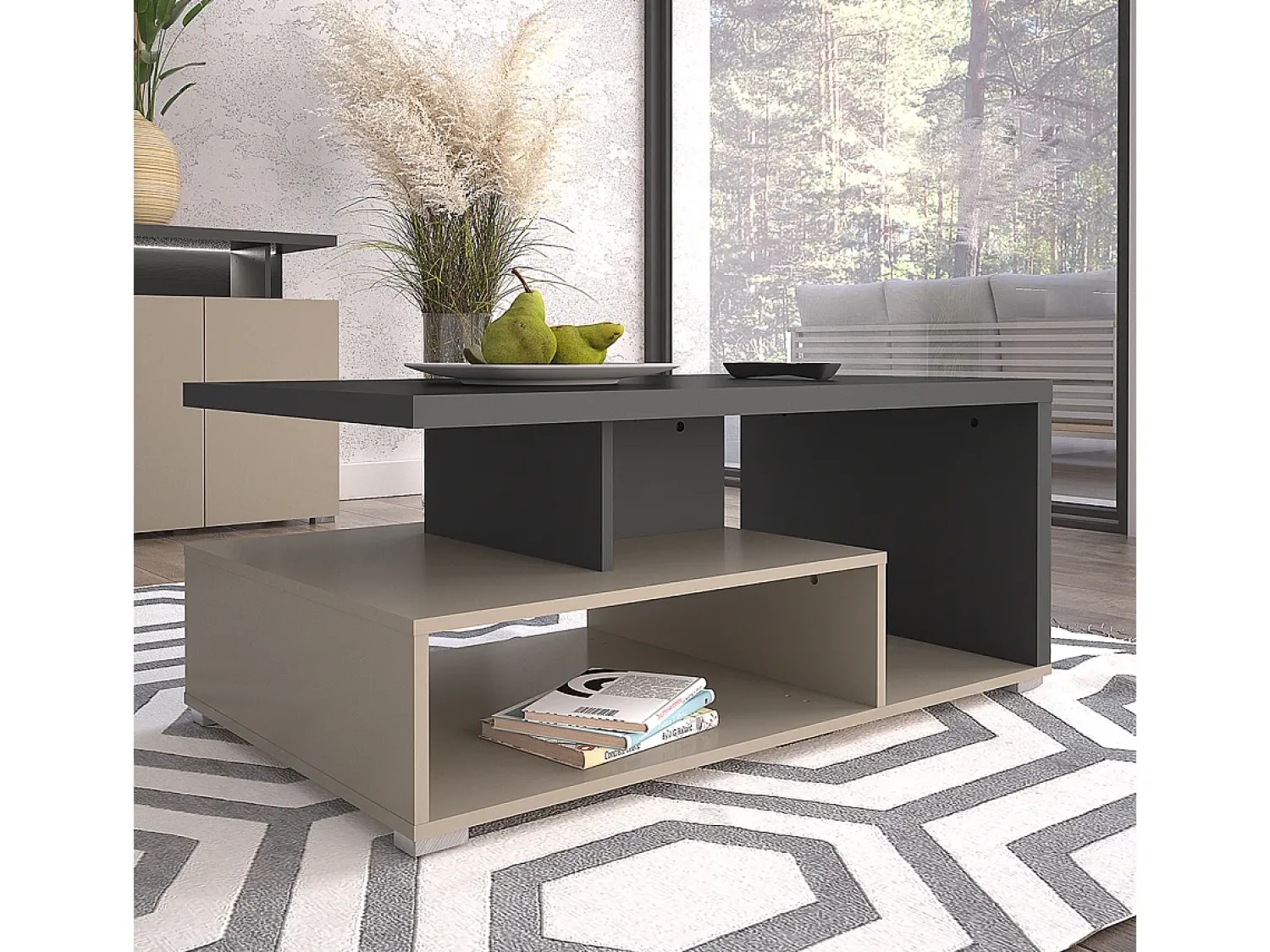 Mesa De Centro*Petits-Meubles Mesa de centro Opio e antracite 45cm Taupe