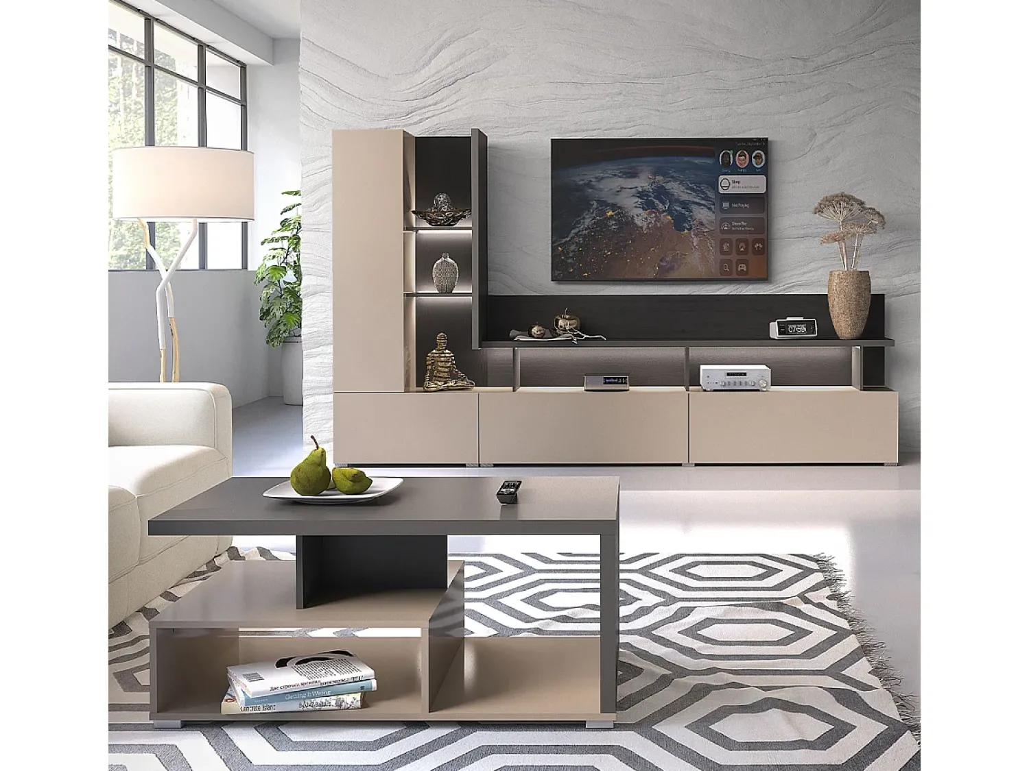 Mesa De Centro*Petits-Meubles Mesa de centro Opio e antracite 45cm Taupe