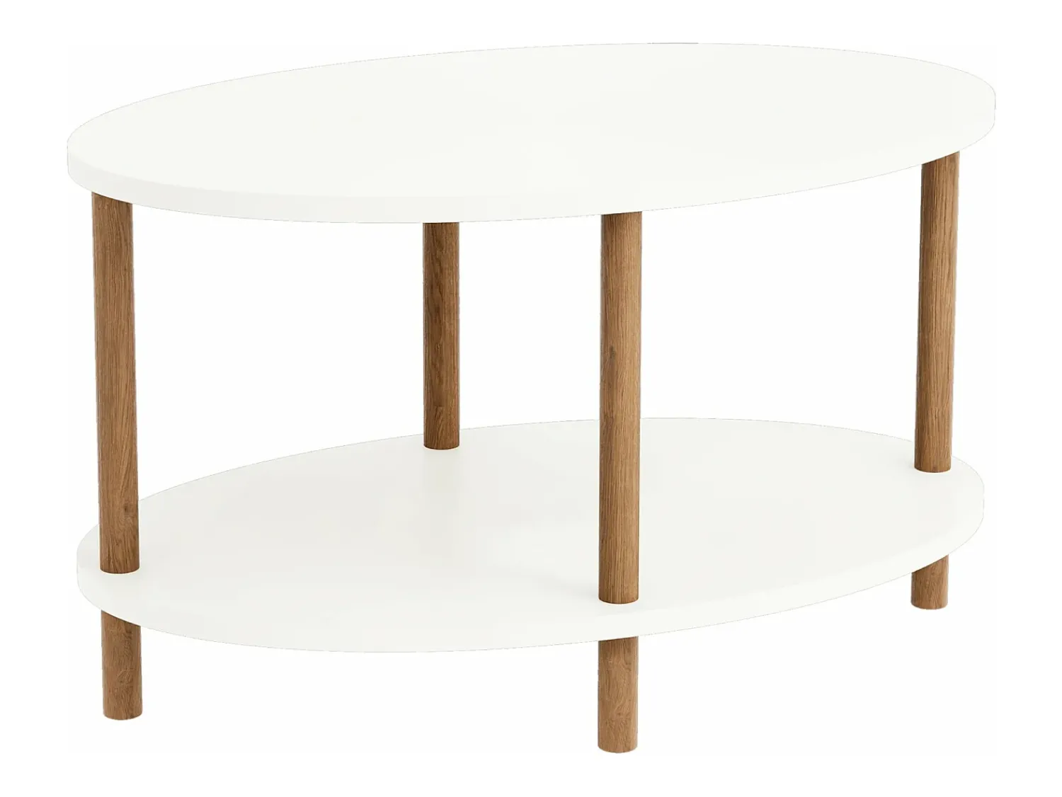 Mesa De Apoio*Helloshop26 Mesa de centro oval 43 x 70 x 44 cm branca 03_0008835 Branco
