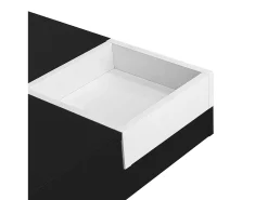 Mesa de centro para sala de estar 72x72x30 cm - Mesa de centro preta com compartimento de arrumação amovível - Iluminação LED^ Mesa De Centro