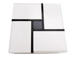 Clearance Mesa de centro para sala de estar com 4 gavetas, design moderno, duas prateleiras, multifuncional, branca. Branco