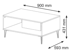 Online Furnlux Mesa de centro Philaé branco e preto 43cm Preto / Branco