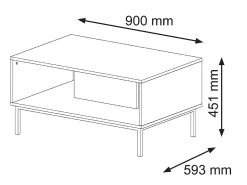 Mesa De Centro*Furnlux Mesa de centro Philaé 43cm Preto
