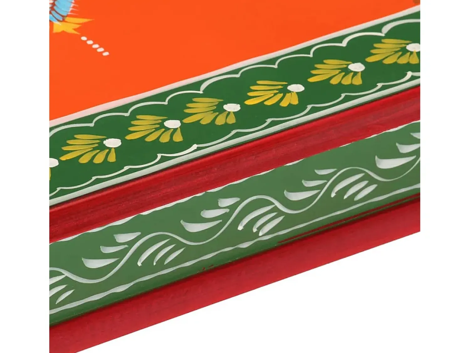 Mesa De Centro* Mesa de centro pintada à mão mangueira maciça laranja PT928112 Cor de laranja