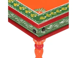 Mesa De Centro* Mesa de centro pintada à mão mangueira maciça laranja PT928112 Cor de laranja