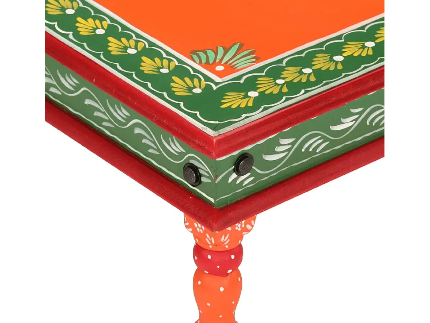 Mesa De Centro* Mesa de centro pintada à mão mangueira maciça laranja PT928112 Cor de laranja