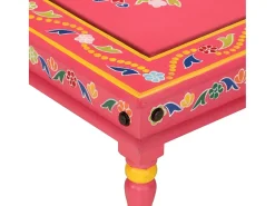 Mesa De Centro| Mesa de centro pintada à mão mangueira maciça PT282021 Rosa