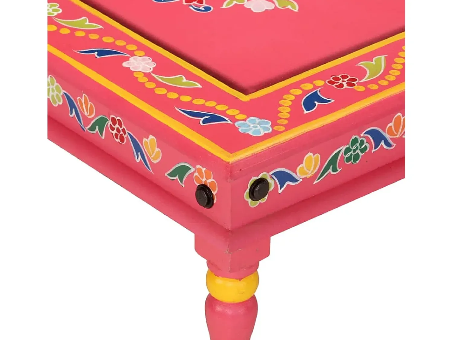 Mesa De Centro| Mesa de centro pintada à mão mangueira maciça PT282021 Rosa