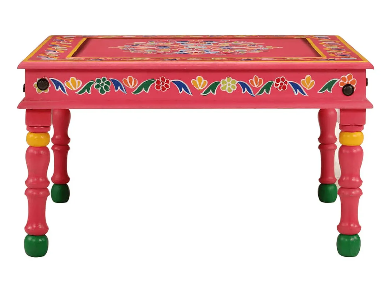 Mesa De Centro| Mesa de centro pintada à mão mangueira maciça PT282021 Rosa