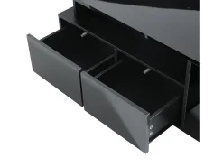 Mesa de centro preta - Mesa de centro com iluminação LED e 2 gavetas - Arrumação aberta^ Mesa De Centro
