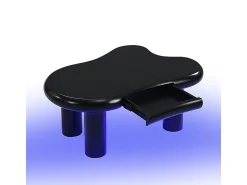 Mesa De Centro* Mesa de centro preta - Mesa de apoio com iluminação LED e 1 gaveta - para sala de estar Preto