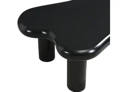 Mesa De Centro* Mesa de centro preta - Mesa de apoio com iluminação LED e 1 gaveta - para sala de estar Preto