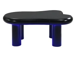 Mesa De Centro* Mesa de centro preta - Mesa de apoio com iluminação LED e 1 gaveta - para sala de estar Preto