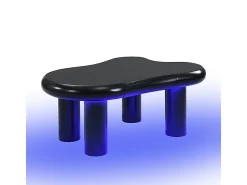 Mesa De Centro* Mesa de centro preta - Mesa de apoio com iluminação LED e 1 gaveta - para sala de estar Preto