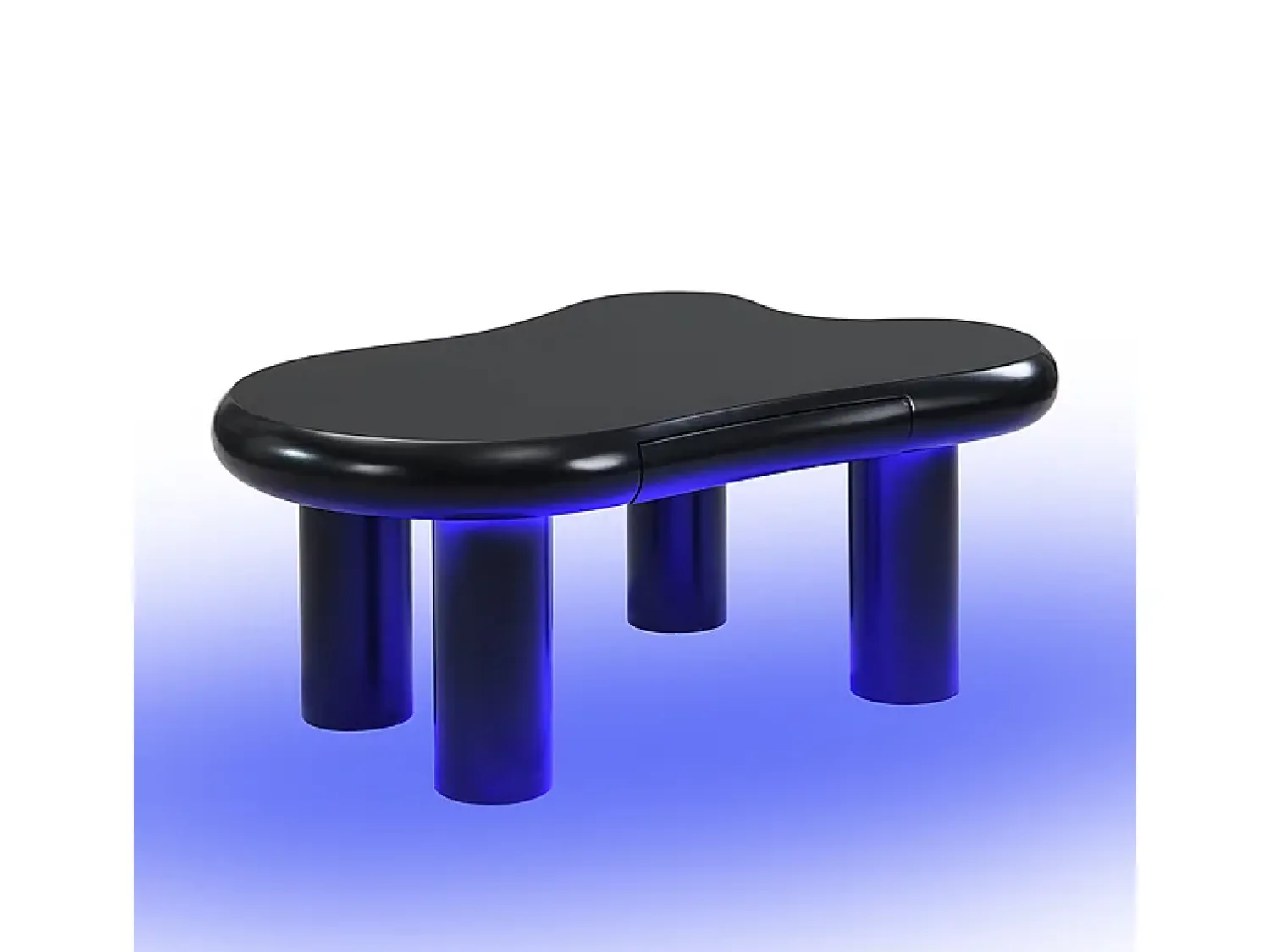 Mesa De Centro* Mesa de centro preta - Mesa de apoio com iluminação LED e 1 gaveta - para sala de estar Preto