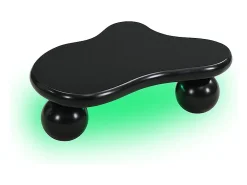 Mesa De Centro* Mesa de centro preta - Mesa de centro com luzes LED e pés redondos s - design em forma de nuvem - para sala de estar e quarto de criança Preto
