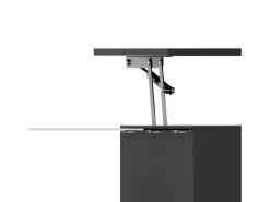 Sale Mesa de centro preta brilhante - Mesa de centro com iluminação LED e tampo em vidro - Tampo ajustável Preto