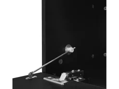 Mesa De Centro*Hauss Spole Mesa de centro preta com iluminação LED e espaço de arrumação - Tampo brilhante e painel central em vidro Preto