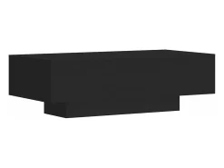 Mesa De Centro|vidaxl Mesa de centro preta 100x49,5x31 cm em madeira de engenharia moderna com amplo espaço - Montagem necessária Preto