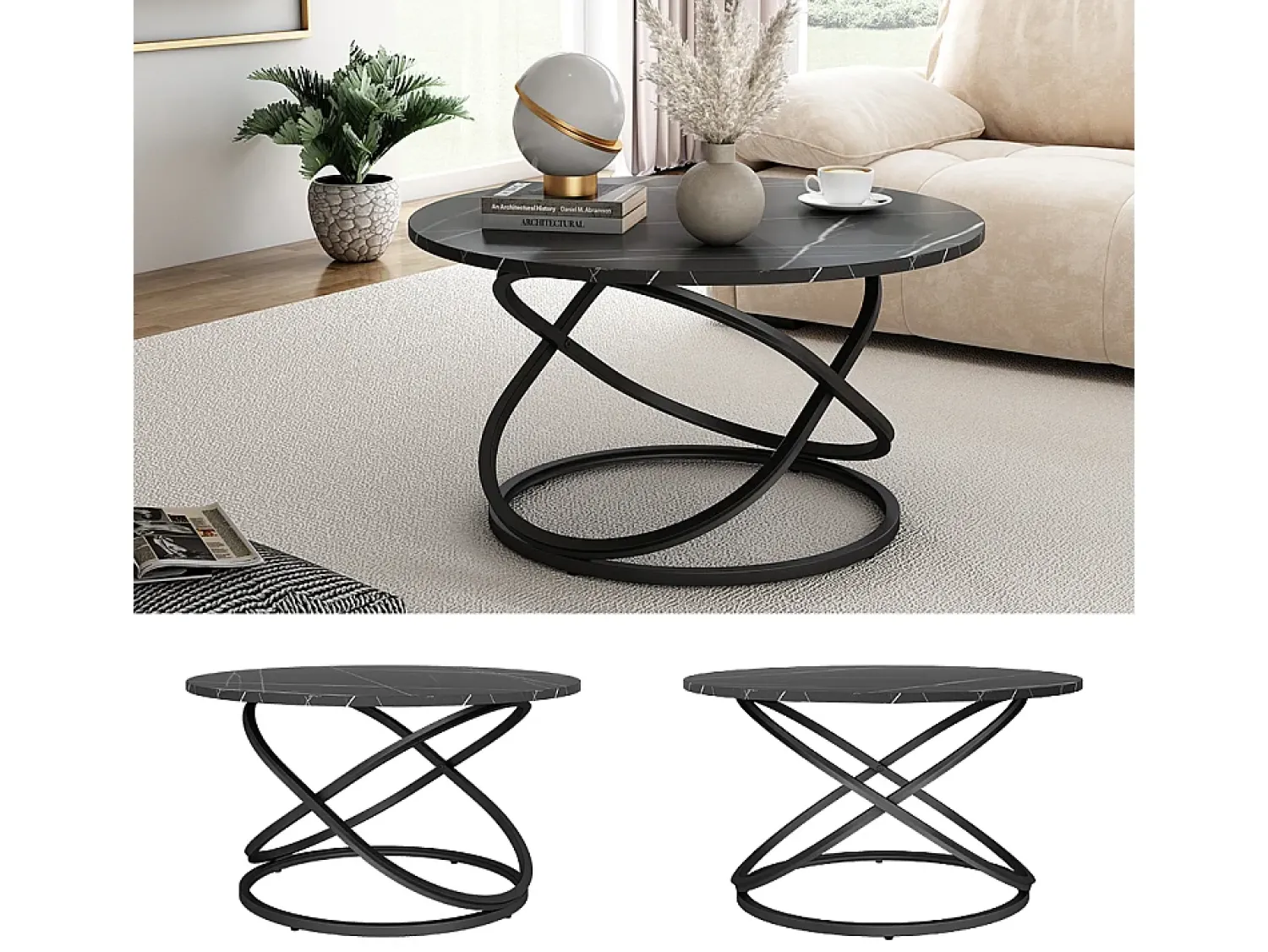 Mesa De Centro*Vicco Mesa de centro 79.5x62x46 calgary Preto