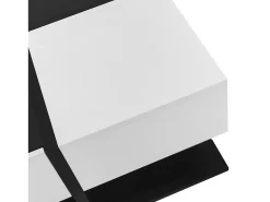 Outlet Mesa de centro quadrada preta e branca - Mesa de centro com 2 gavetas - aglomerado Branco