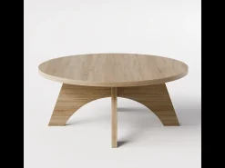 Mesa De Centro| Mesa de centro redonda BELL Ø68 cm Carvalho Sonoma Castanho