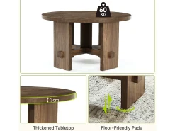 Mesa De Centro|Tribesigns Mesa de Centro Redonda com Pédestal, Mesa de Centro Pequena Circular de 80cm Castanho