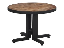 Mesa De Centro| Mesa de centro redonda Ø55x40 cm teca recuperada maciça PT774192 Castanho