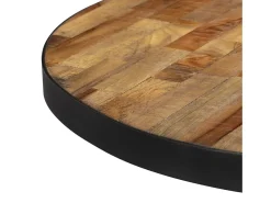 Mesa De Centro| Mesa de centro redonda Ø55x40 cm teca recuperada maciça PT774192 Castanho