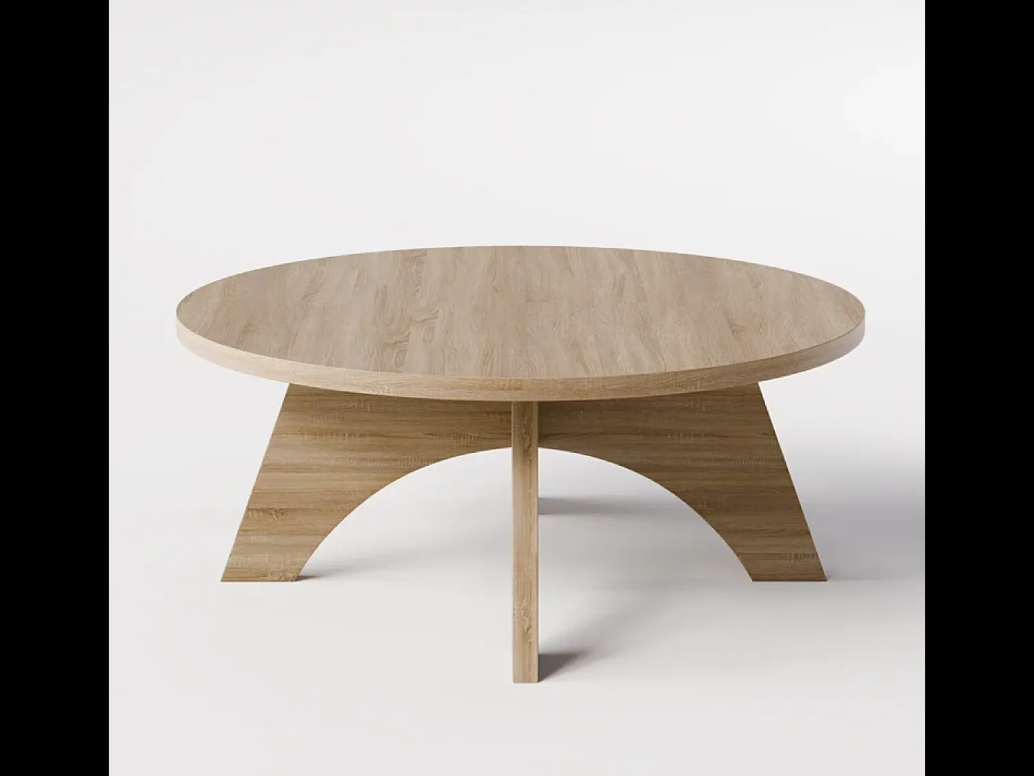 Mesa de centro redonda YUKO Ø90 cm Carvalho Sonoma Castanho