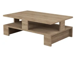 Discount Concept-Usine Mesa de centro retangular em madeira Luco com arrumação - Efeito de madeira de carvalho Castanho