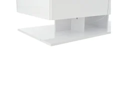 Mesa De Centro| Mesa de Centro Retangular - Mesa de Centro com Iluminação LED e 2 Gavetas - Tampo em Vidro - Branco