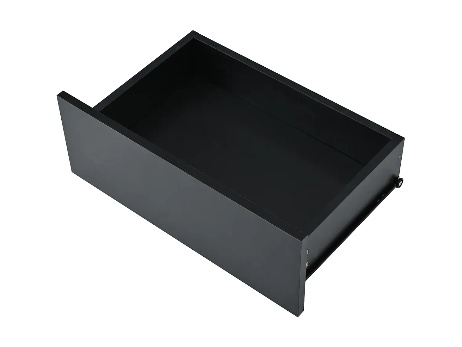 Mesa De Centro| Mesa de centro retangular - Mesa de centro com iluminação LED e 2 gavetas - Tampo em vidro - Preto
