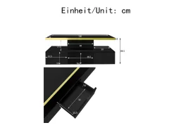 Mesa De Centro*Hauss Spole Mesa de centro retangular 100x50x38,5cm com 1 gaveta e LED, Tampo duplo, corpo em brilhante Preto