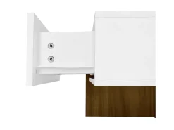 Mesa De Centro| Mesa de centro retangular de 78 cm com 4 gavetas ocultas, estilo moderno, design geométrico, mesa de sala em madeira - Branco