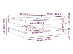 Mesa De Centro*vidaxl Mesa de centro rotativa a 360 graus 90x90x34,5 cm cinza cimento Cinzento