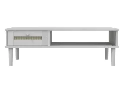 Discount vidaxl Mesa de centro SENJA 100x55x33 cm pinho maciço Branco