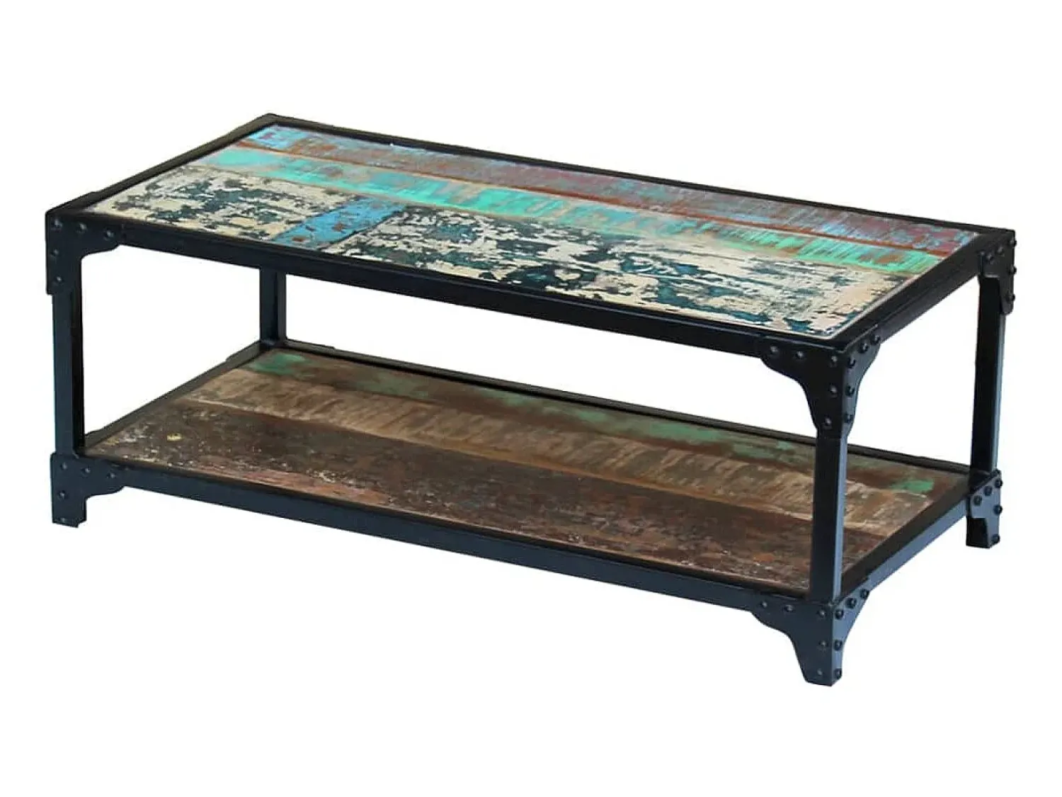 Best vidaxl Mesa de centro sólida em madeira reciclada Multicor